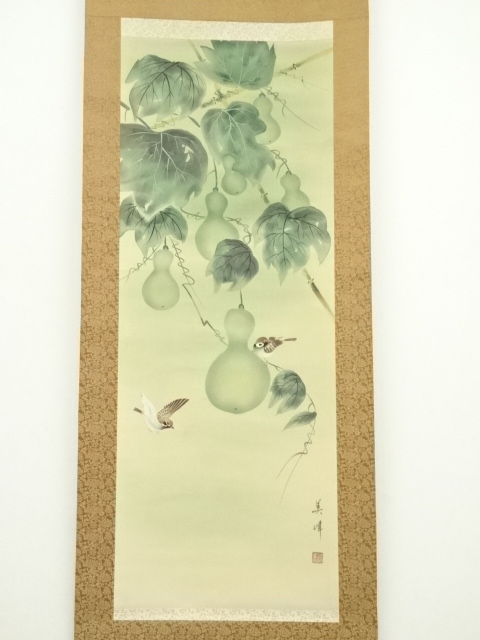 道具 ] - 道具 美峰筆 六瓢図 肉筆絹本掛軸（共箱） | ネットショップ